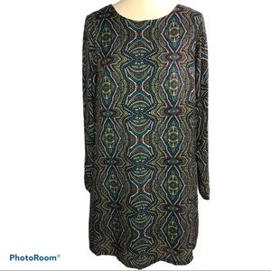 Prana CeCe Shift Dress Long Sleeve Size M